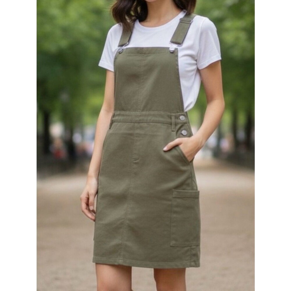 NEW HYFVE Olive Green Overall Dress